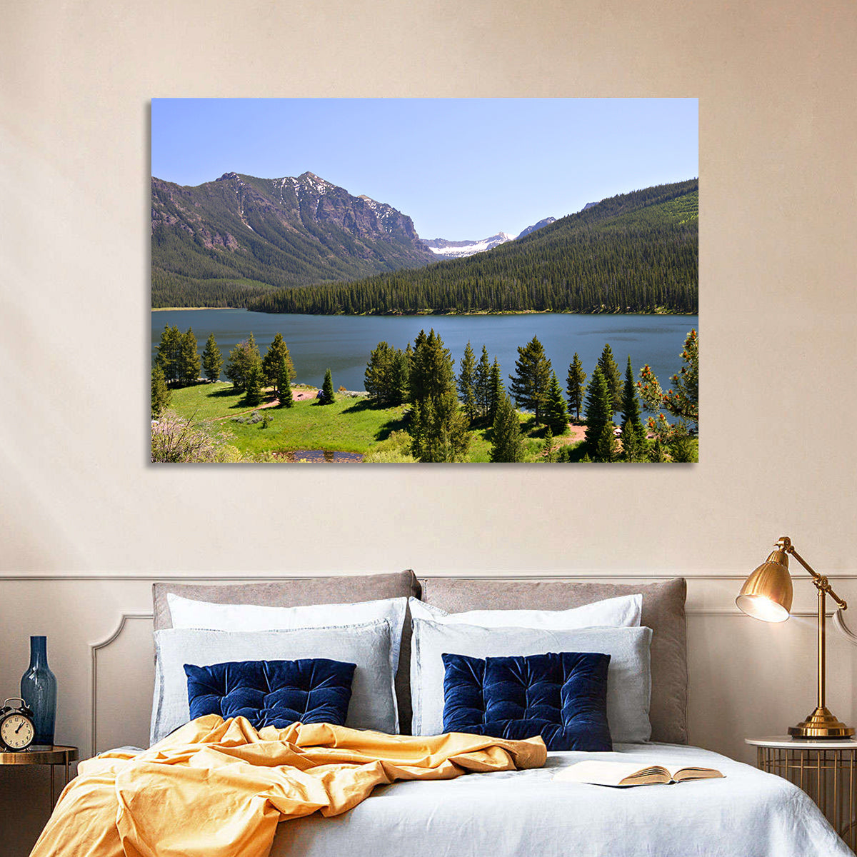 Gallatin National Forest Lake Wall Art in a room, landscape