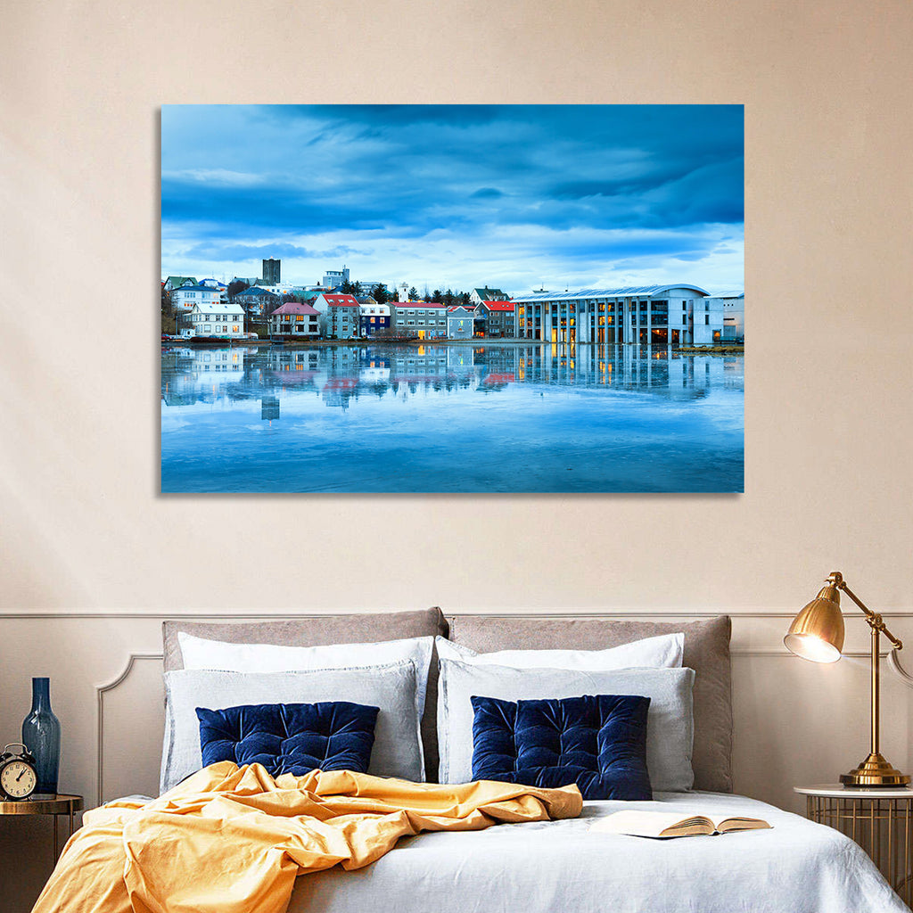 Reykjavik City Hall at Blue Hour Wall Art