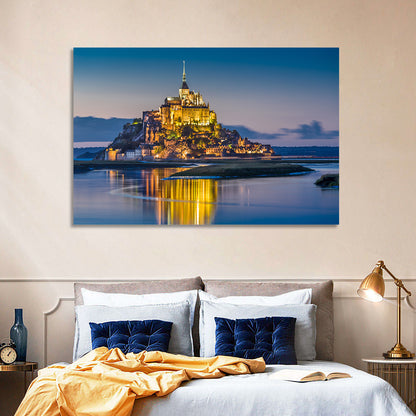 Mont Saint-michel at Dusk Wall Art