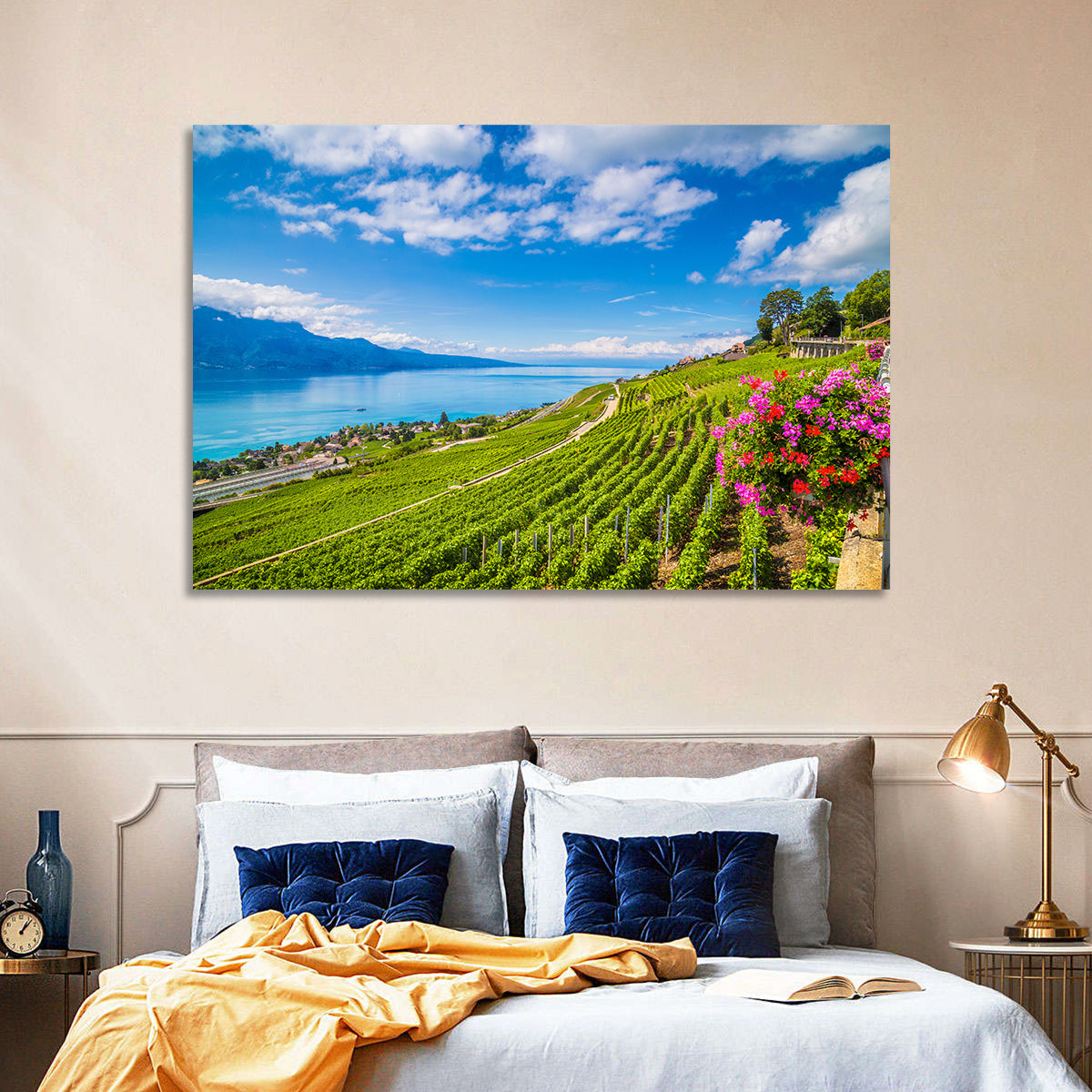 Lavaux Wine Region Wall Art in a room, landscape