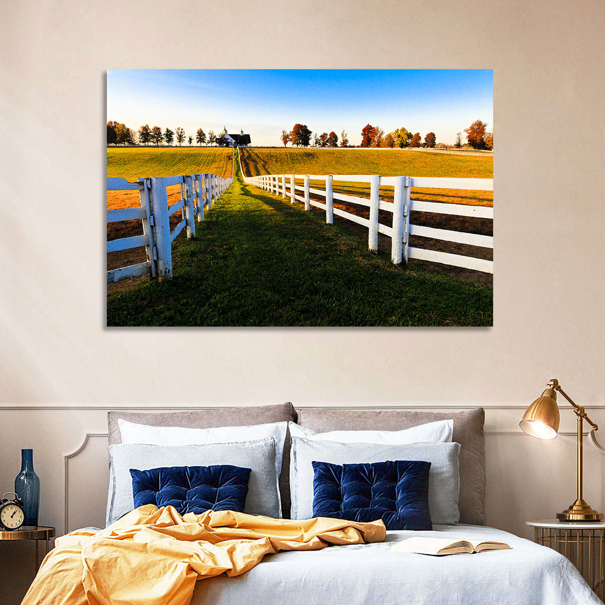 Kentucky Horse Farm at Golden Hour Wall Art
