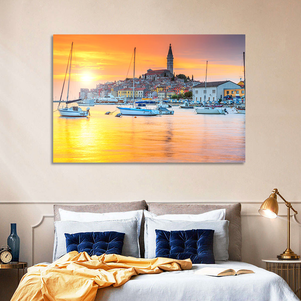 Rovinj Harbor at Sunset Wall Art