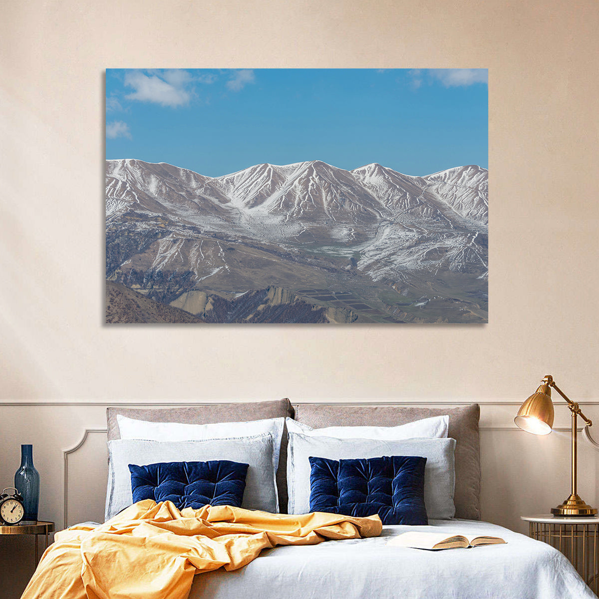 Qusar Mountains Wall Art in a room, landscape