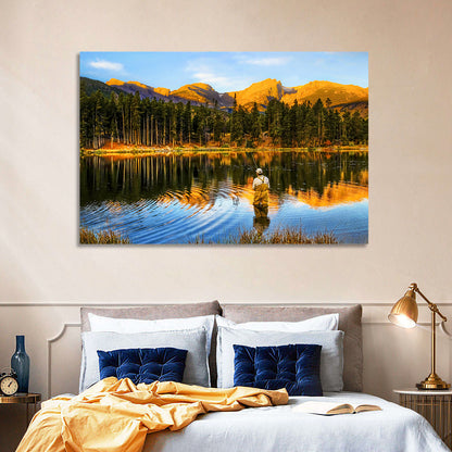 Sunrise Fishing at Sprague Lake Wall Art