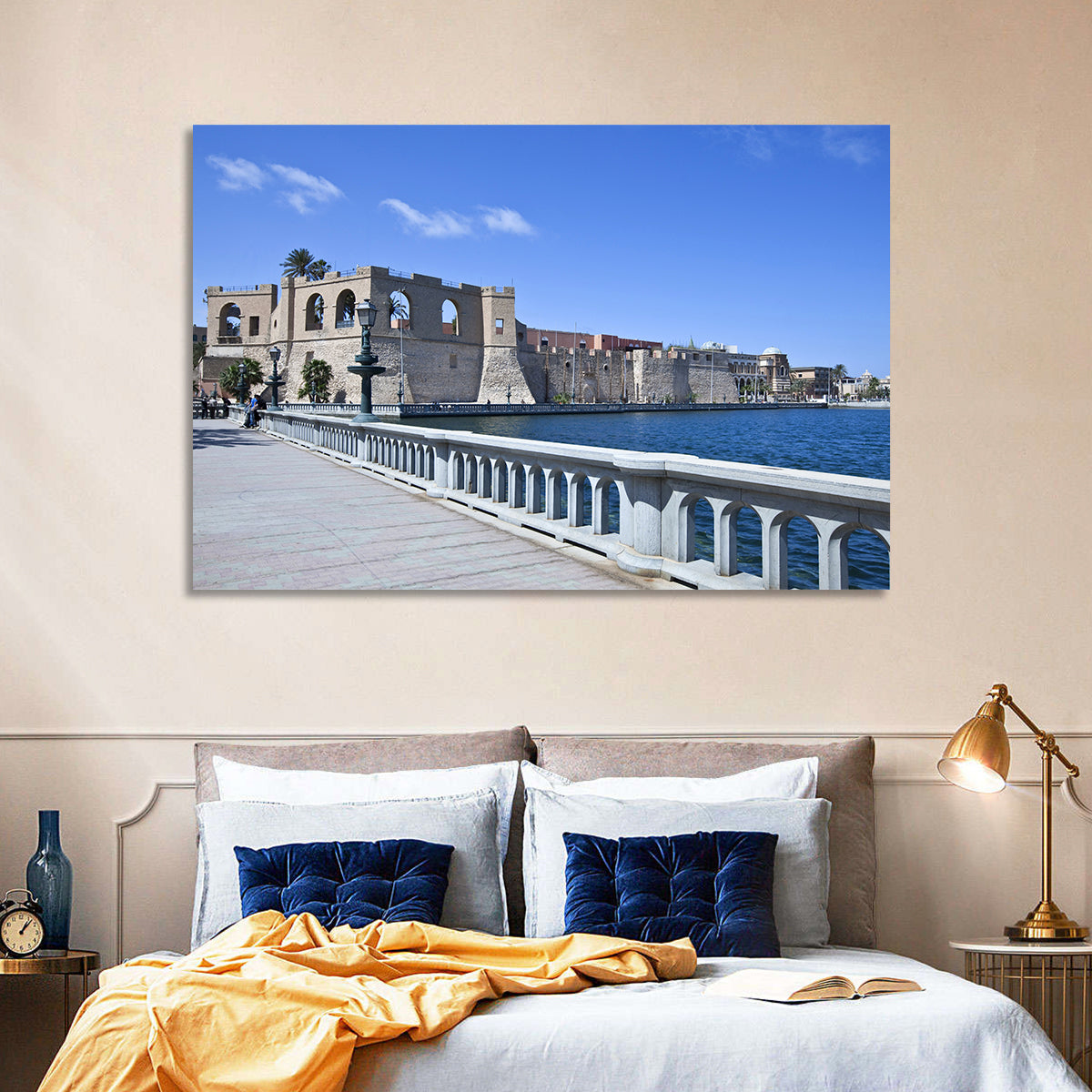Red Fort Waterfront Wall Art in a room, landscape