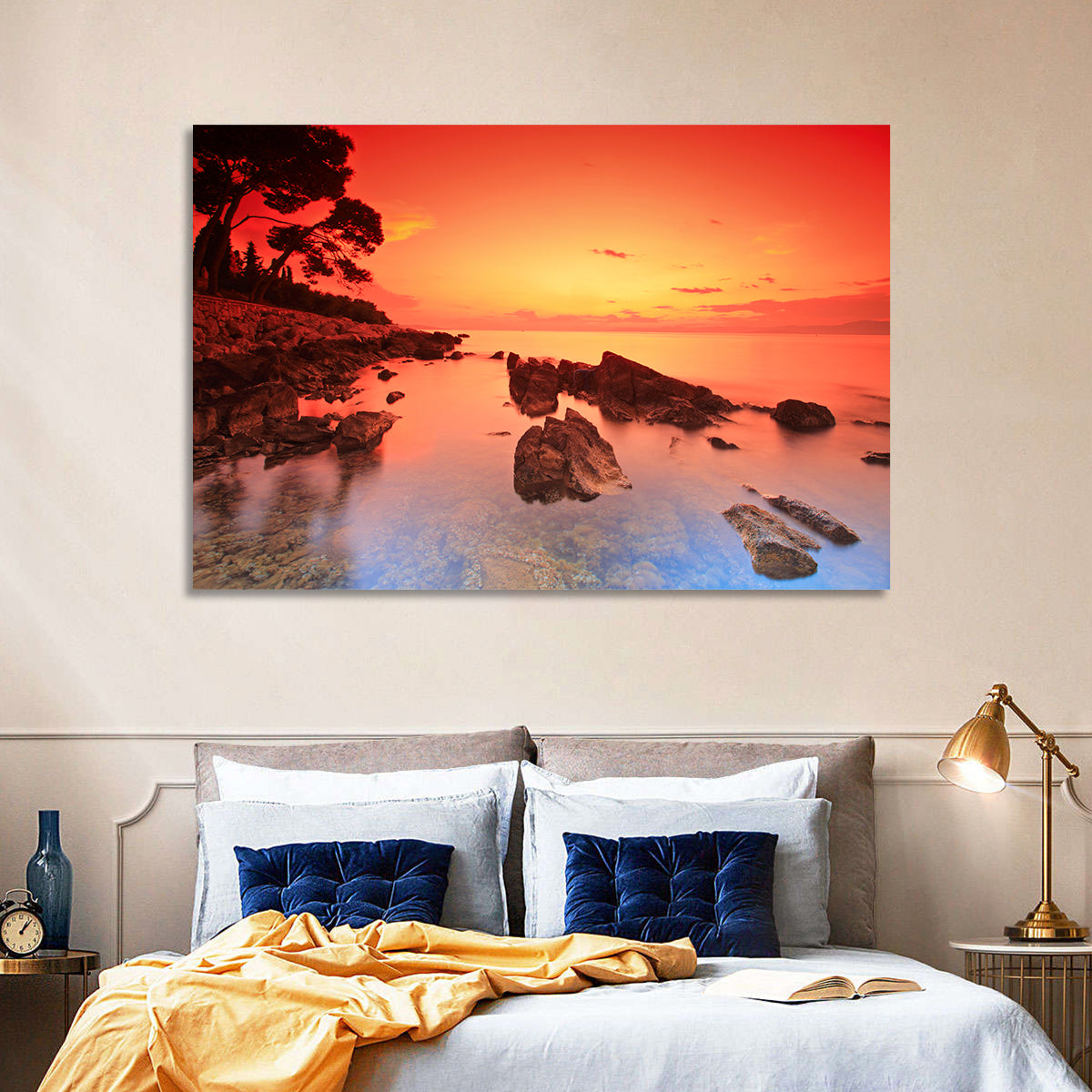 Brac Island Fiery Sunset Wall Art