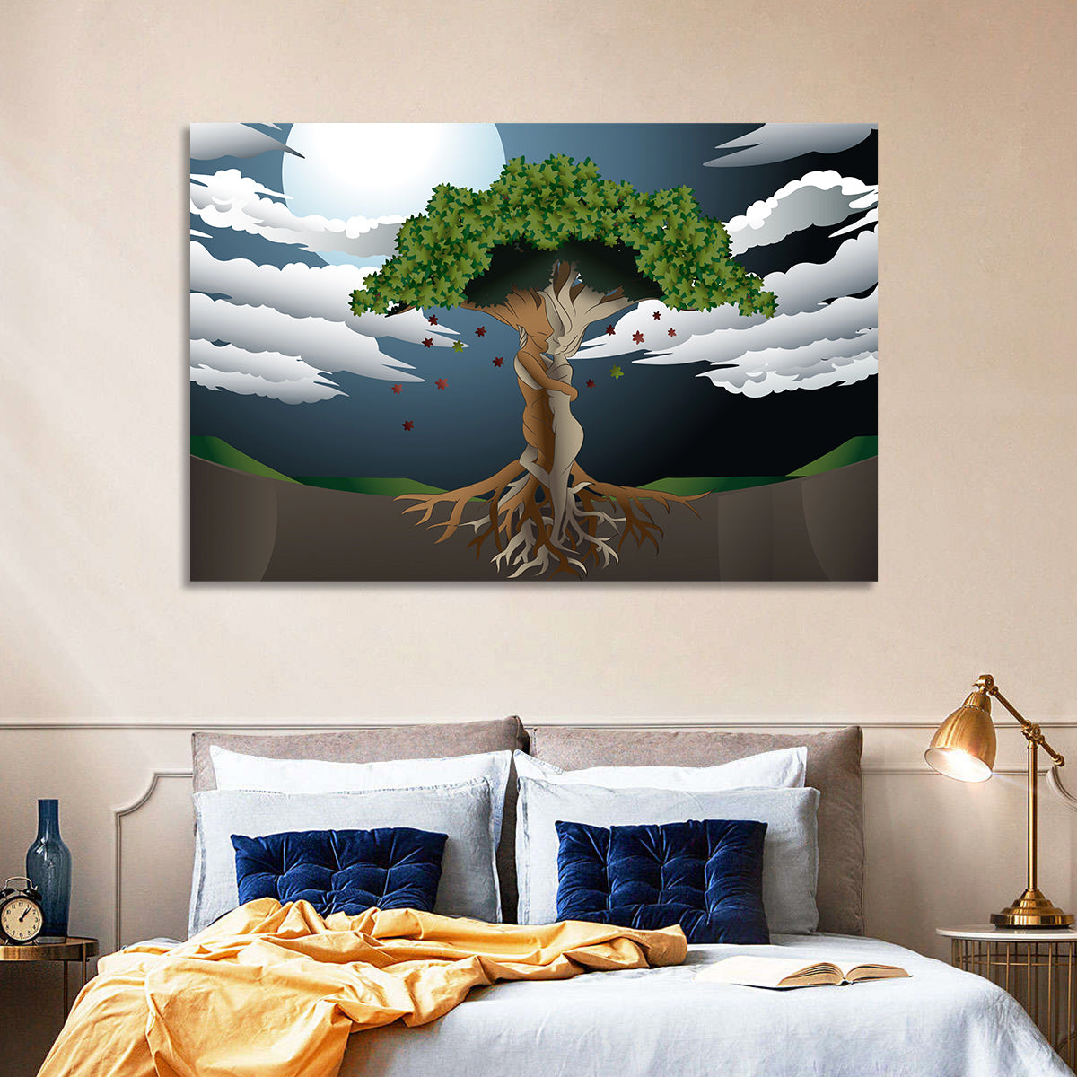 Moonlit Lovers Tree Wall Art