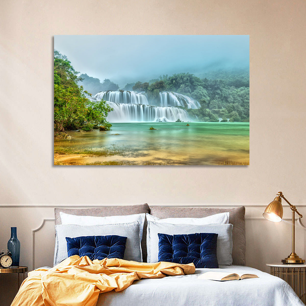 Ban Gioc Waterfalls Misty Morning Wall Art