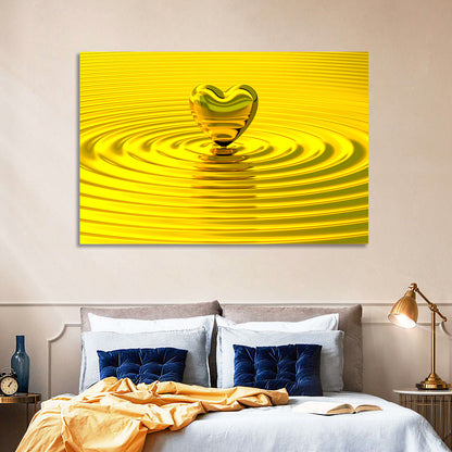 Golden Heart Ripples Wall Art