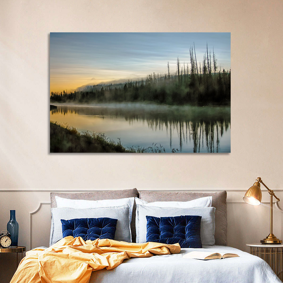 Yellowstone River Morning Mist Wall Art