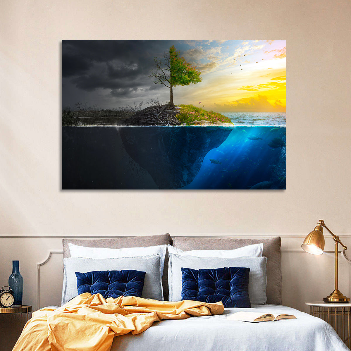 Split Island Tree of Duality Wall Art