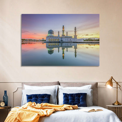 Kota Kinabalu City Mosque at Sunrise Wall Art