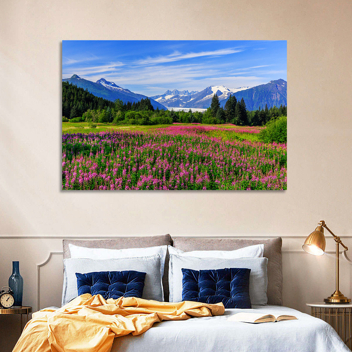 Juneau Meadow with Mendenhall Glacier Wall Art
