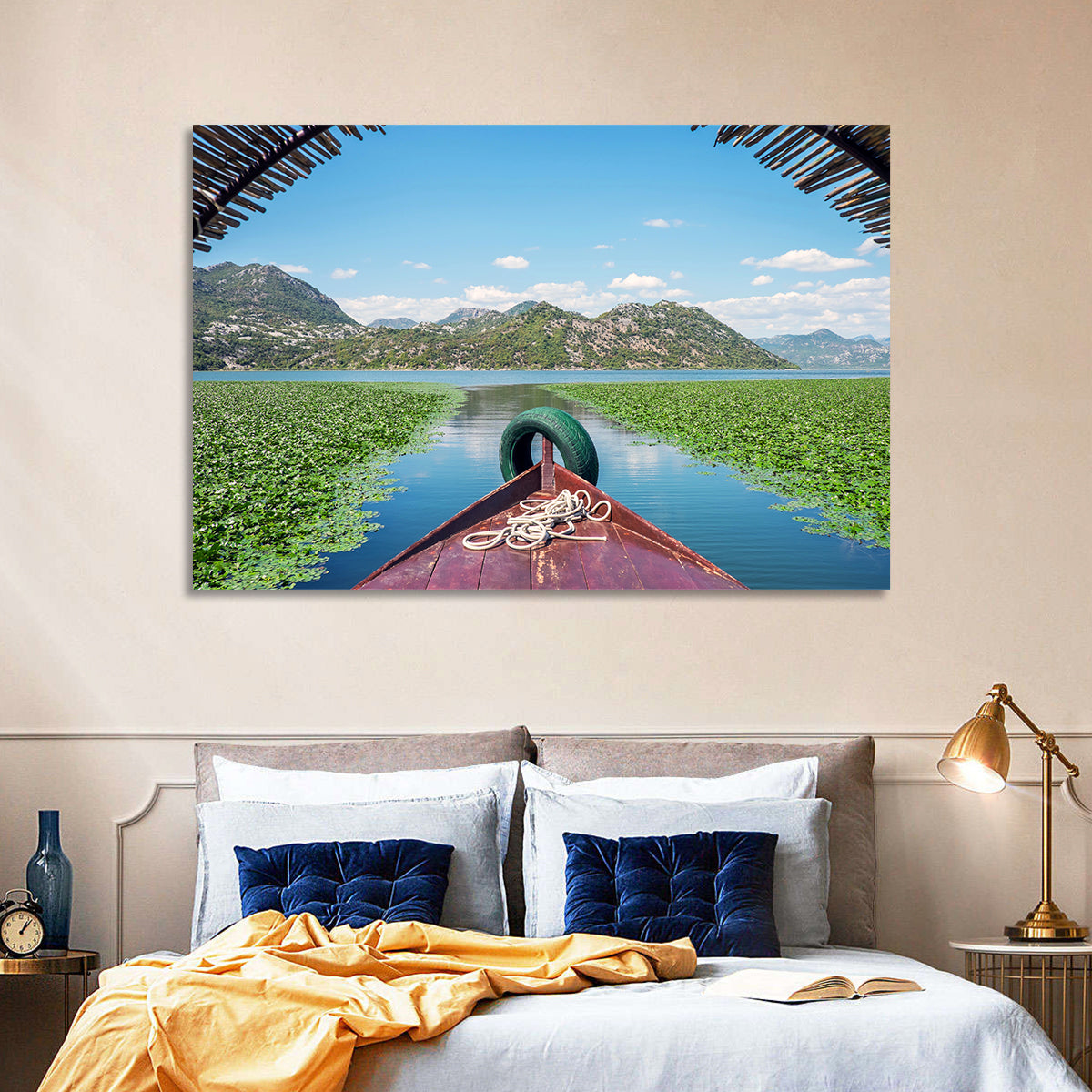 Bow of a Boat at Shkodra Lake Wall Art