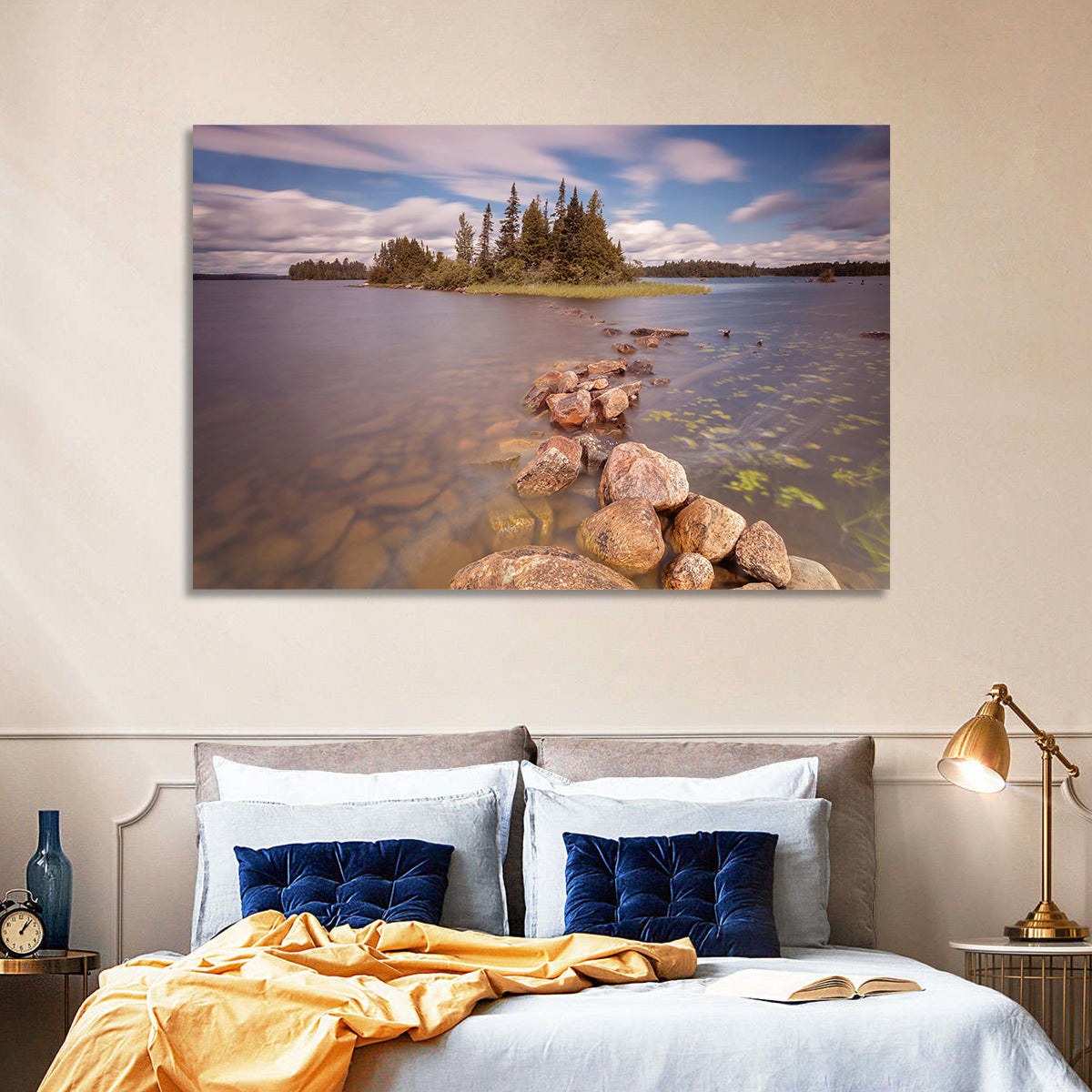 Lake Ontario Shoreline Wall Art in a room, landscape