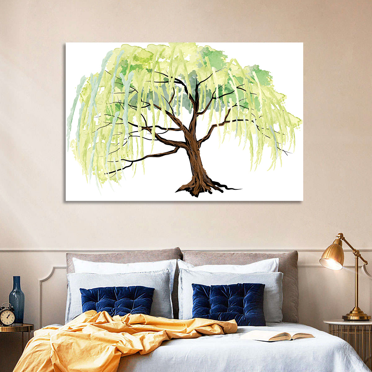 Weeping Willow Watercolor Sketch Wall Art