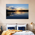 Lake Palestine Pier at Sunset Wall Art