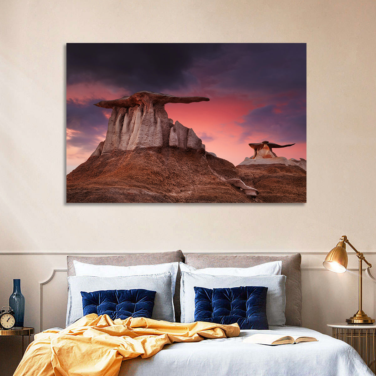 Wings Formation, Bisti Hoodoos Wall Art in a room, landscape