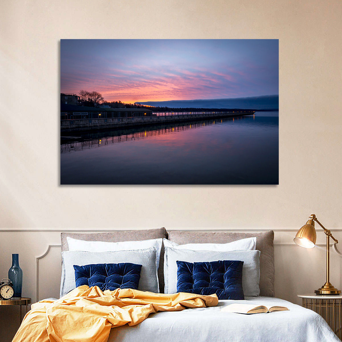 Skaneateles Lake Pier at Dusk Wall Art