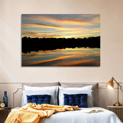 Lake Charles Golden Sunset Wall Art