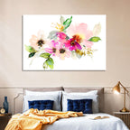 Delicate Pink Floral Watercolor Wall Art
