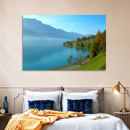 Lake Brienz Misty Shoreline Wall Art
