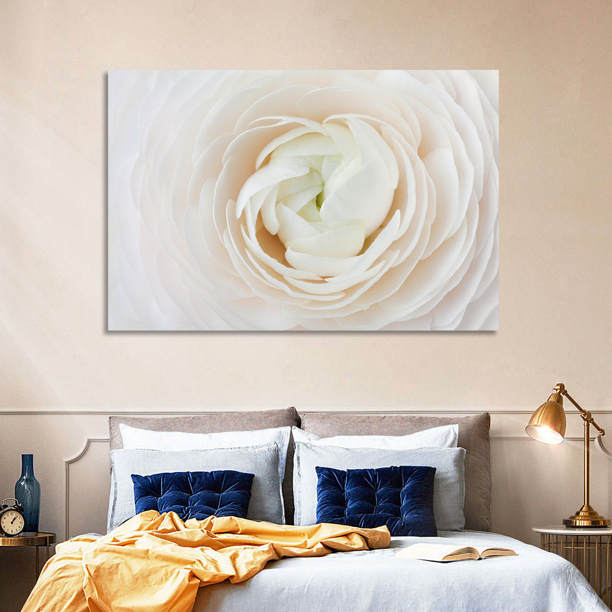 Peach Ranunculus Macro Bloom Wall Art