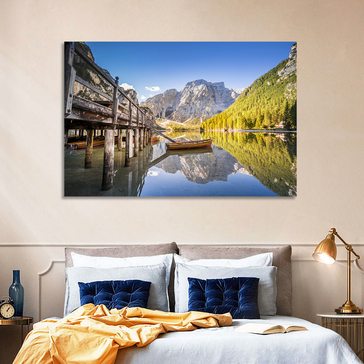 Lago Di Braies Pier Wall Art