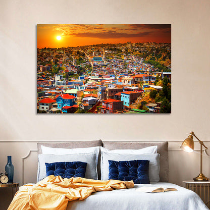 Valparaíso Hills Sunset Wall Art