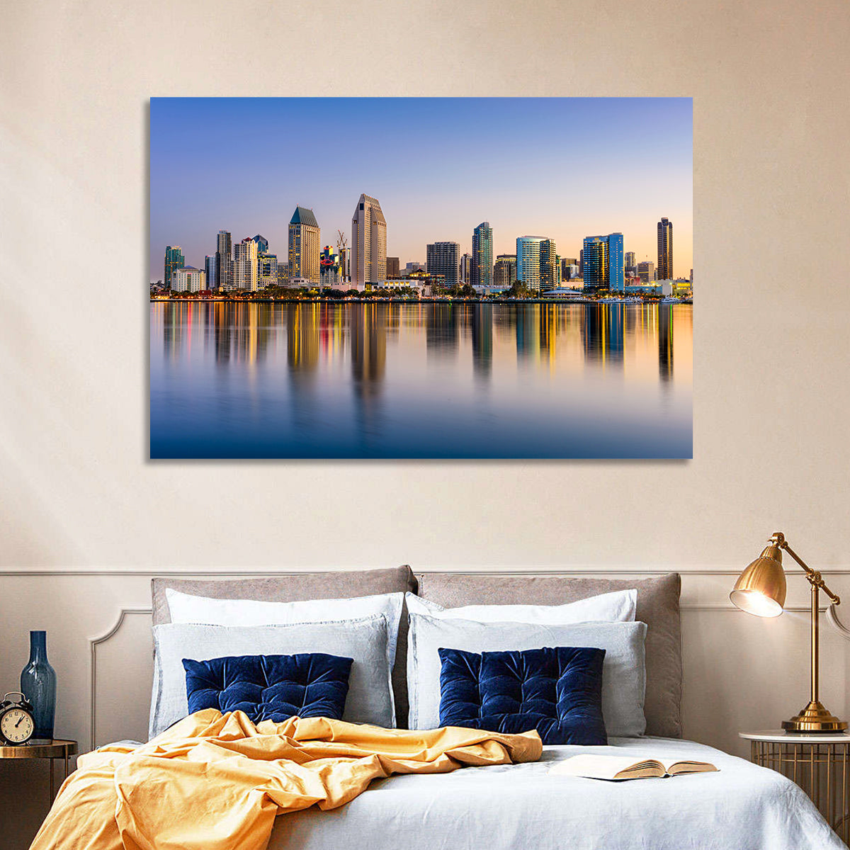 San Diego Skyline at Golden Dusk Wall Art