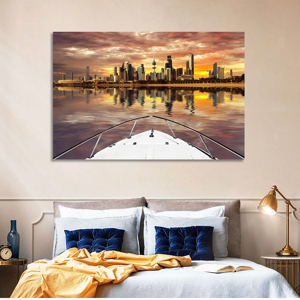 Kuwait City Skyline at Dusk Wall Art