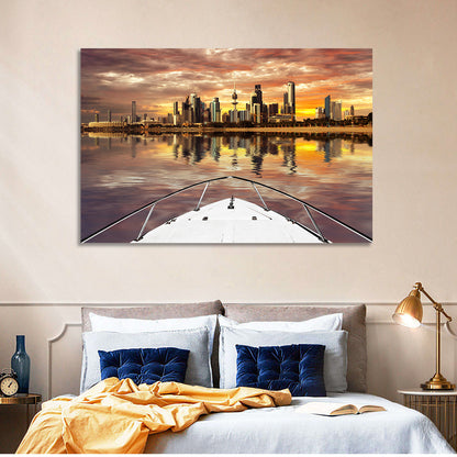Kuwait City Skyline at Dusk Wall Art