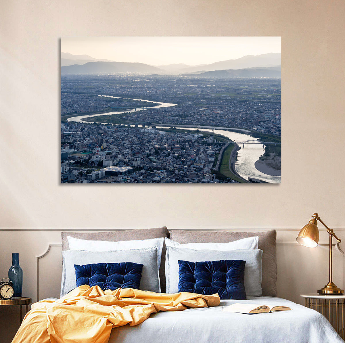 Gifu Aerial River View Wall Art