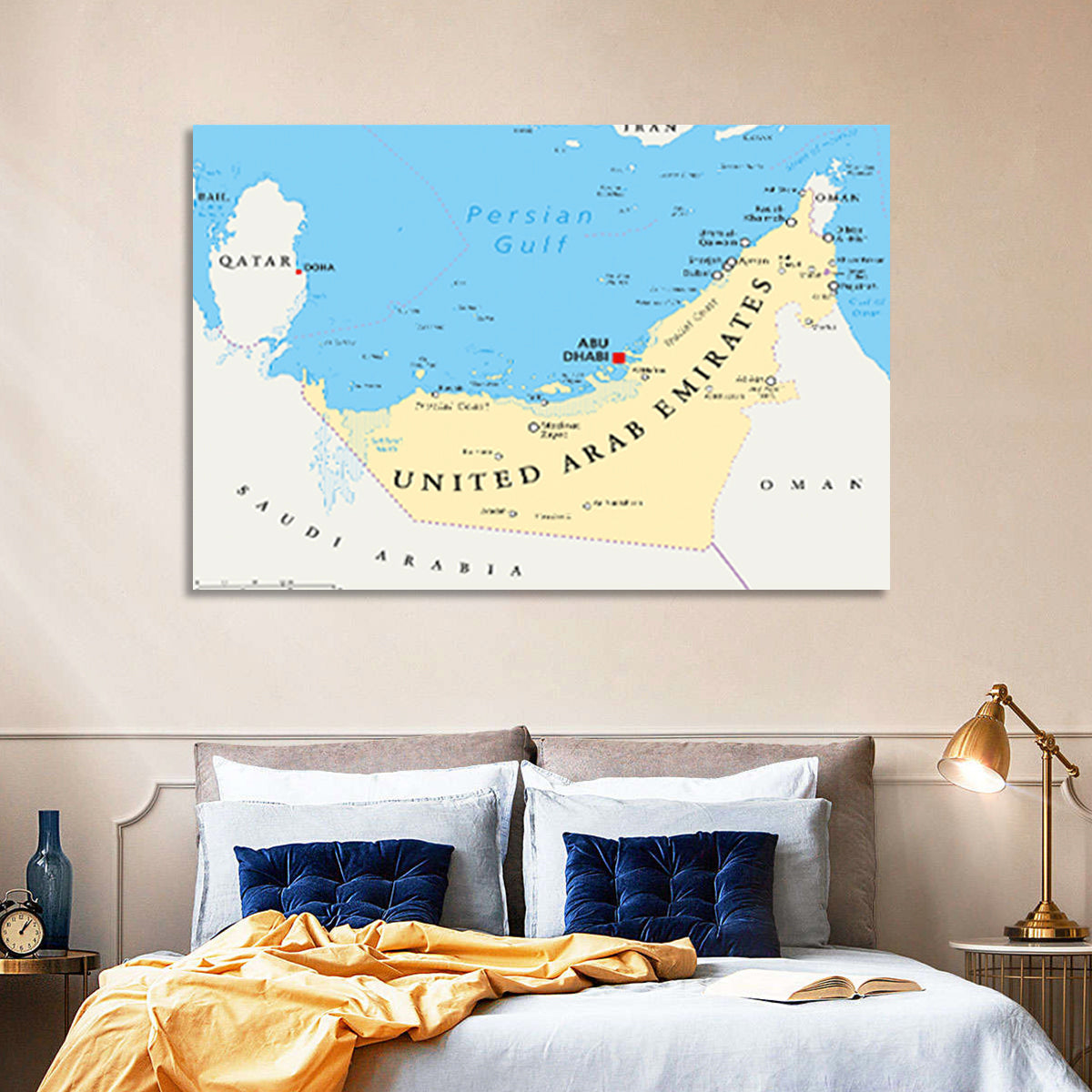UAE Political Map Wall Art