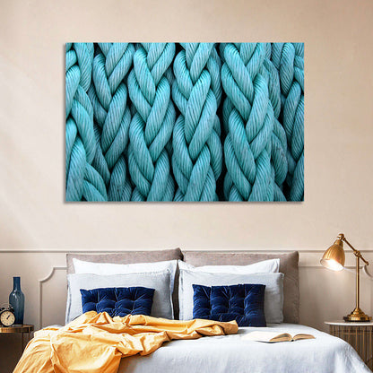Turquoise Nautical Rope Close-up Wall Art