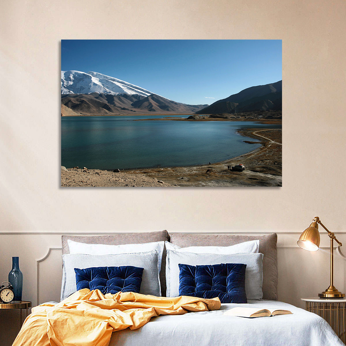 Muztahgata and Karakul Lake Wall Art in a room, landscape
