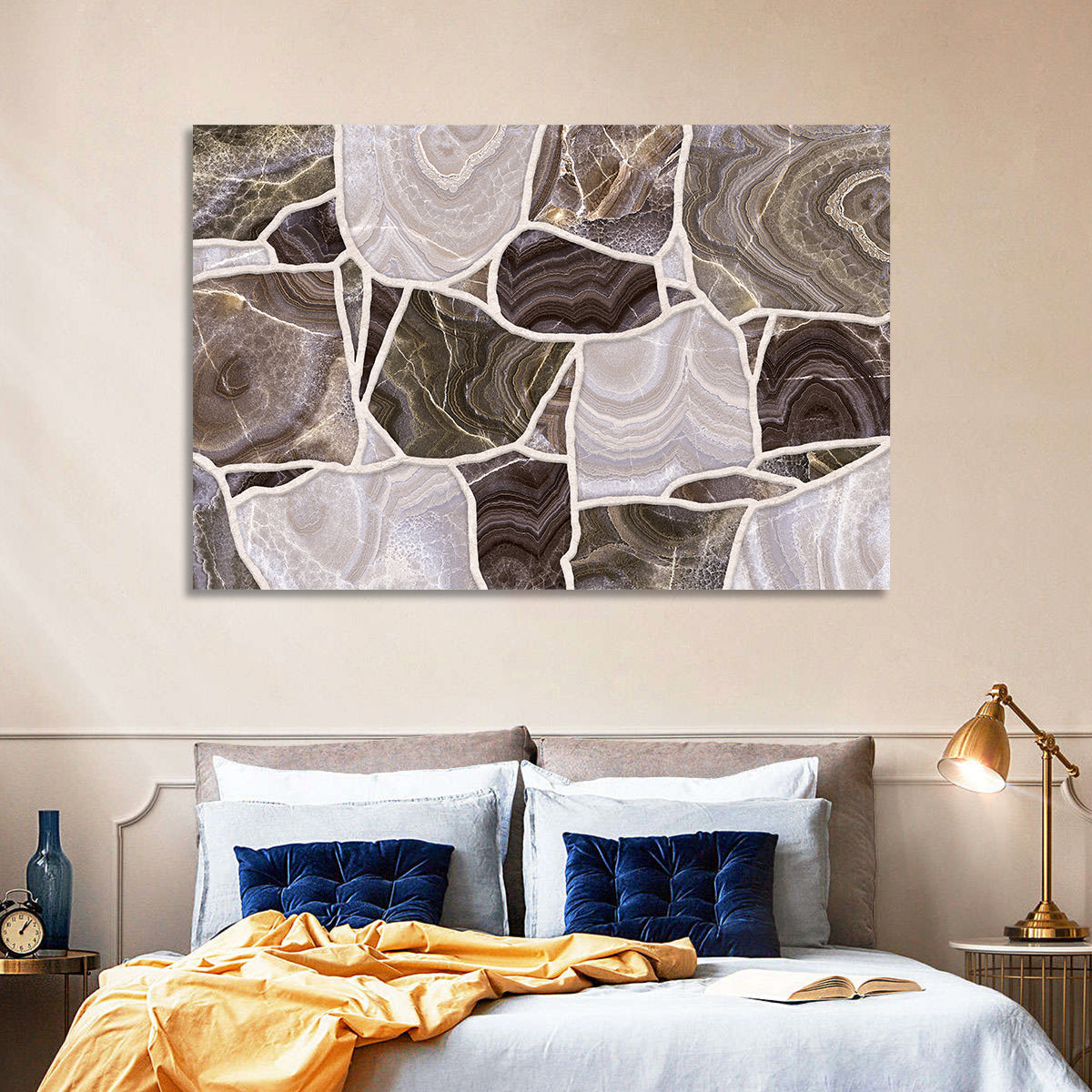 Banded Stone Mosaic Wall Art