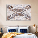 Waving Stone with Line Flowers Wall Art