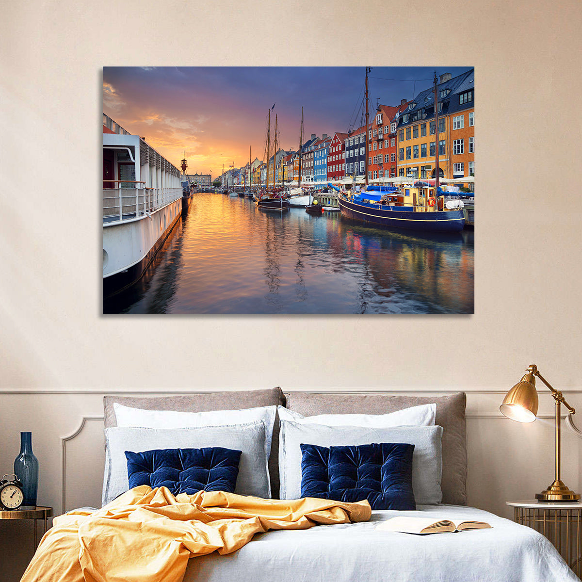 Nyhavn Canal at Sunset Wall Art