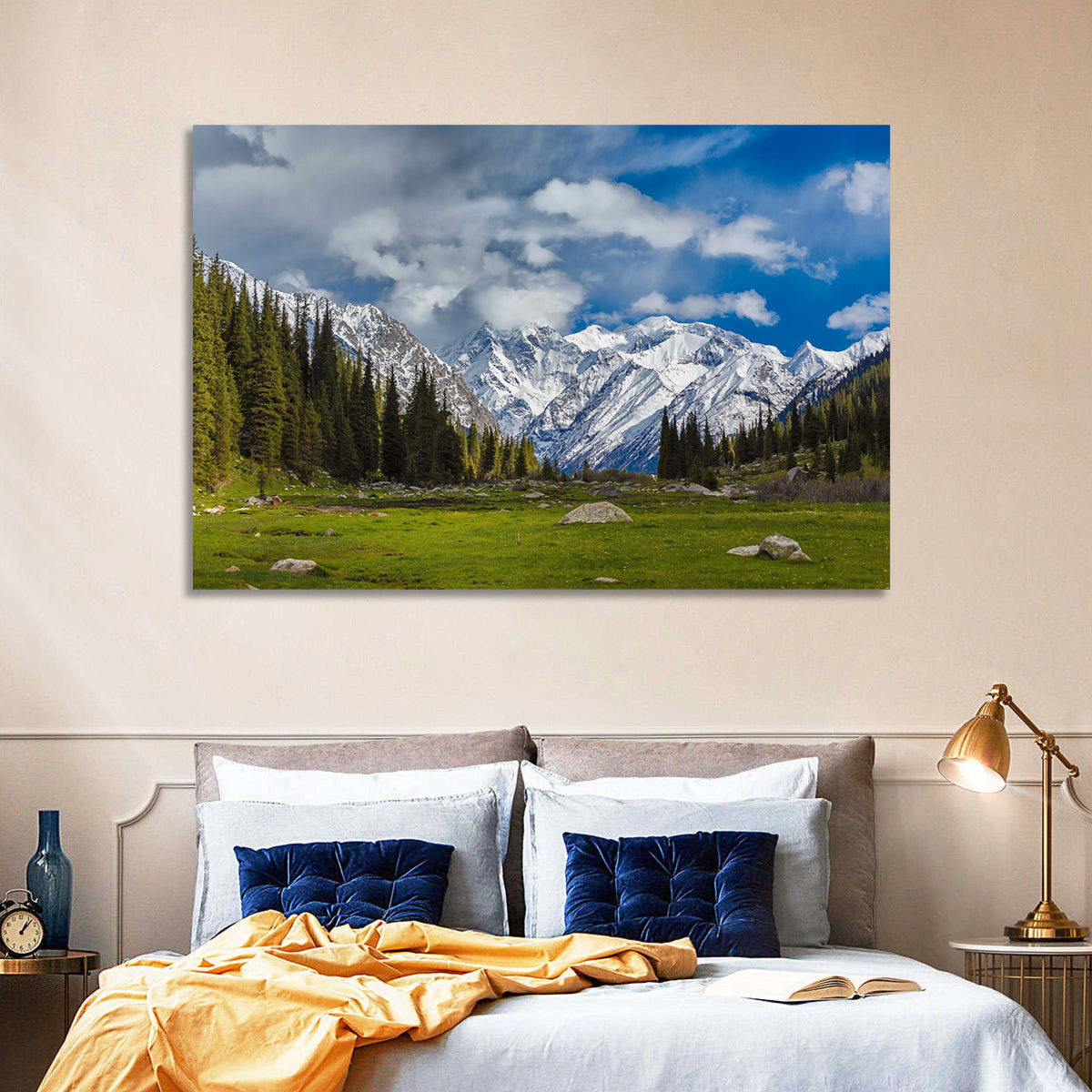 Ala Archa Meadow and Peaks Wall Art in a room, landscape