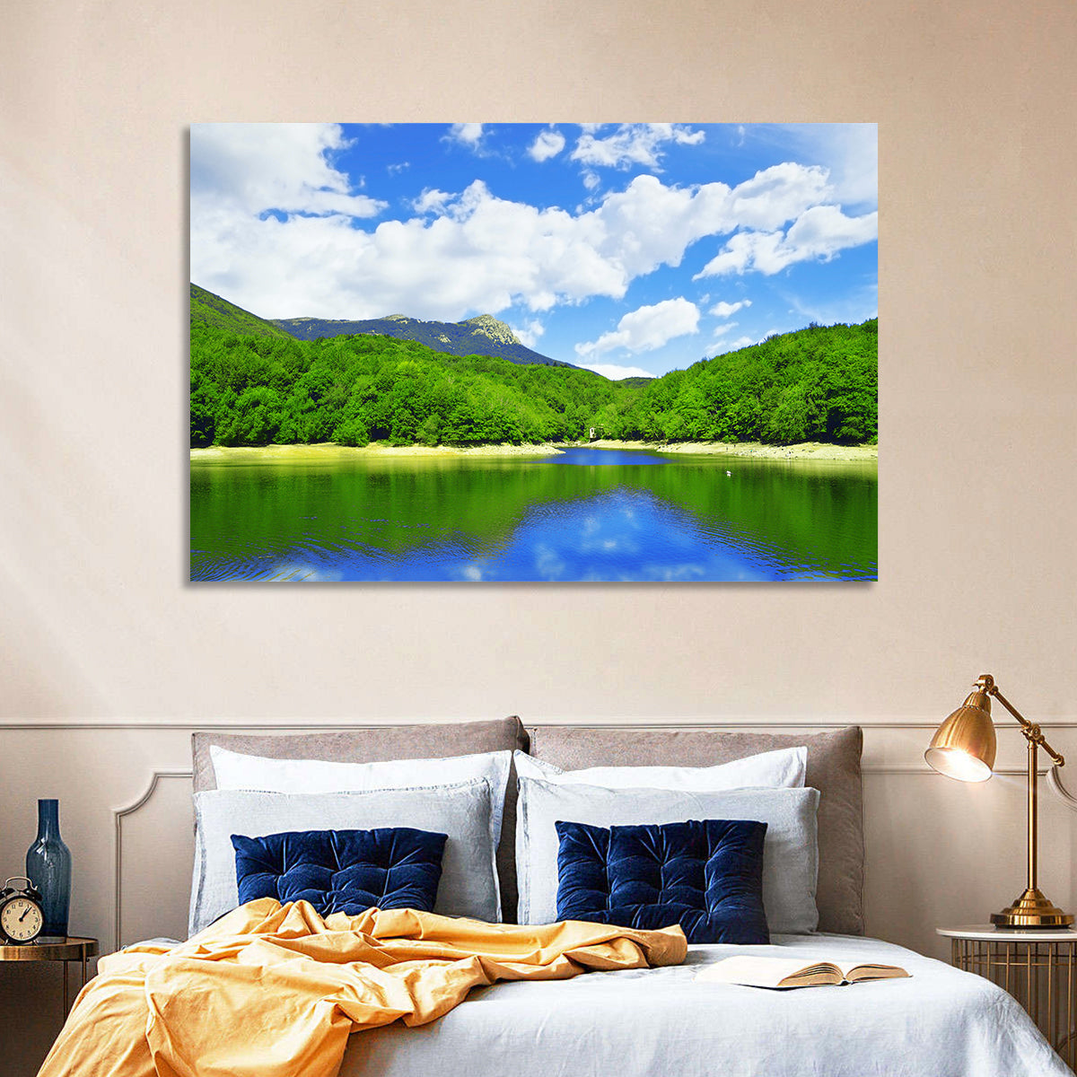 Montseny Mountains from Santa Fe Lake Wall Art in a room, landscape