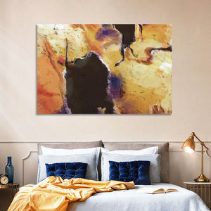 Merging Continents Abstract Wall Art