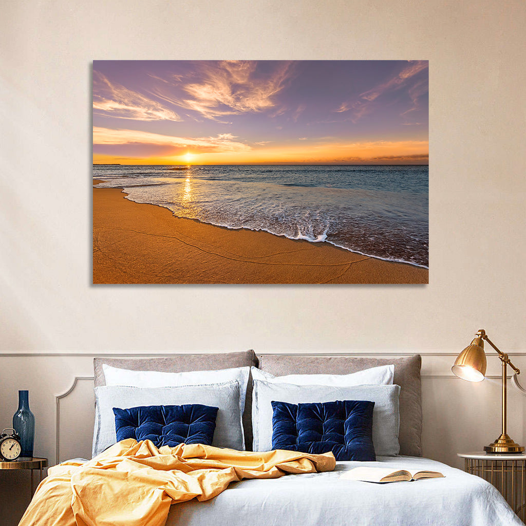 Sunrise Over Ocean Beach Wall Art