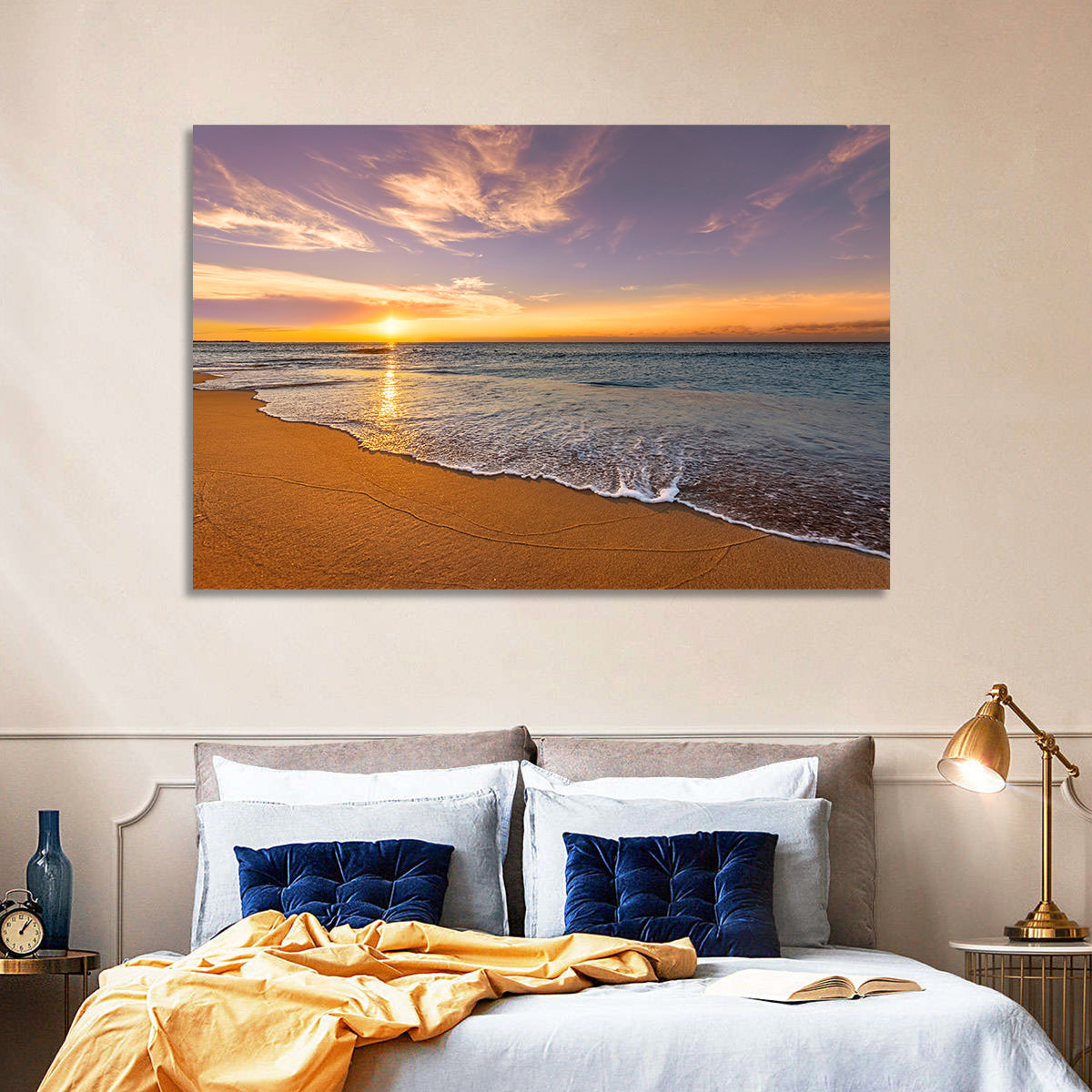 Sunrise Over Ocean Beach Wall Art