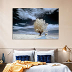 Infrared Winter Willow Tree Wall Art