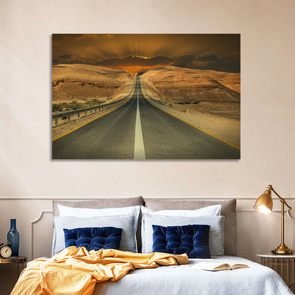 Negev Road at Sunset Wall Art