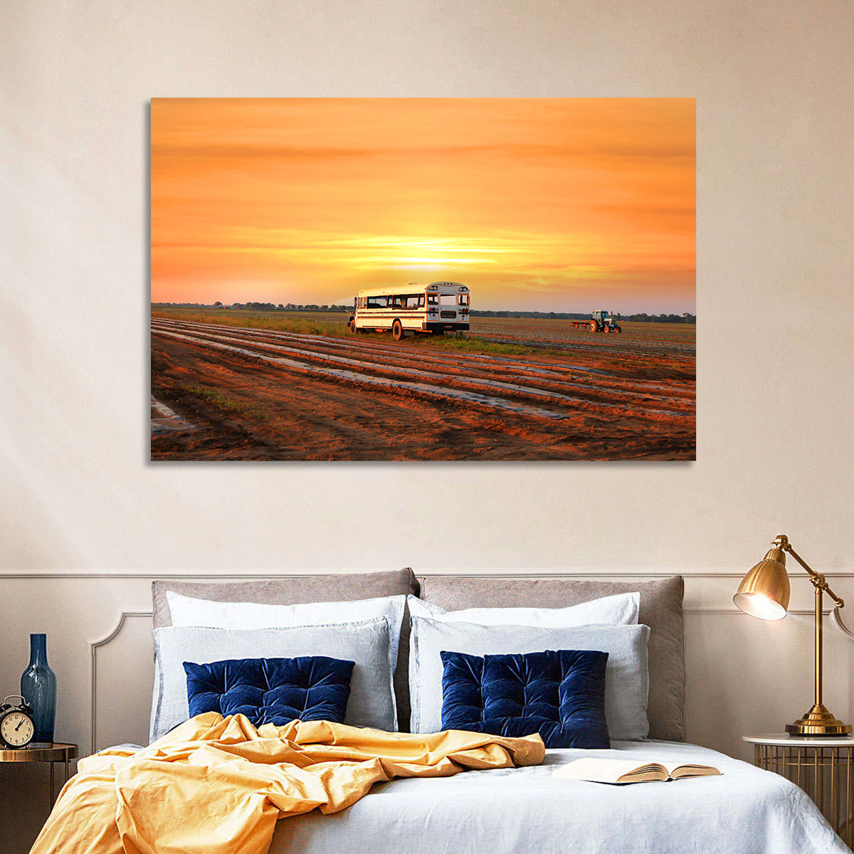 Indiana Farm Field at Golden Hour Wall Art