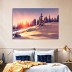 Winter Mountains Sunrise Wall Art