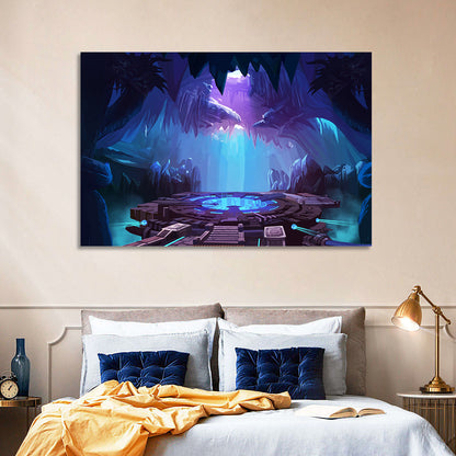 Alien Cave with Glowing Portal Wall Art