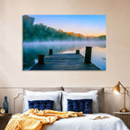 Misty Dock, Mt Saint Francis Wall Art